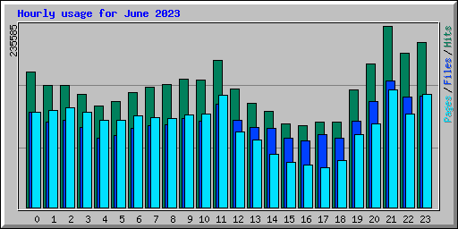 Hourly usage for June 2023