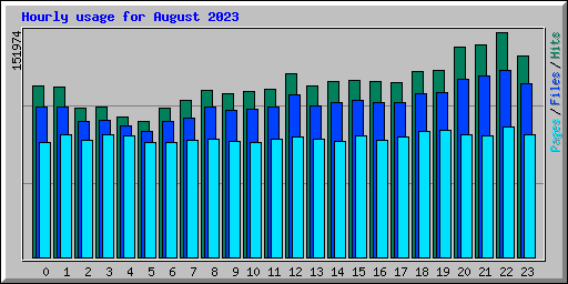 Hourly usage for August 2023