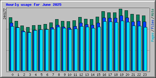 Hourly usage for June 2025