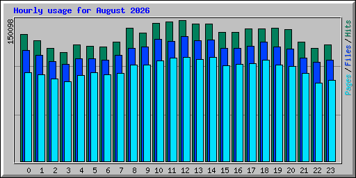 Hourly usage for August 2026